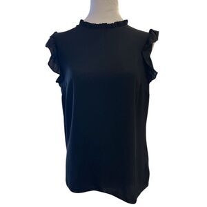 EXPRESS Black Ruffle Sleeveless Blouse Size M Casual‎ Top